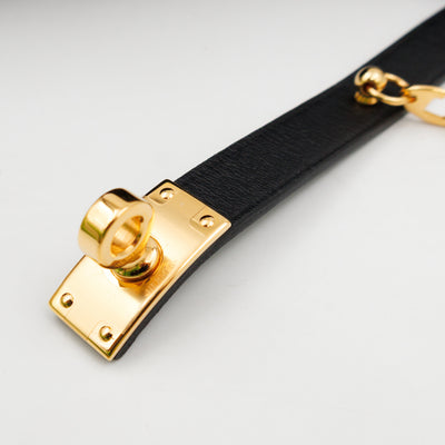 Kelly Glove Clip Black Leather Gold