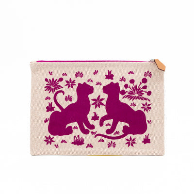 Les Leopards Case Small Bougainvillea & Beige