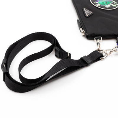 Lanyard Double Pouch Violet & Black Tessuto Nylon