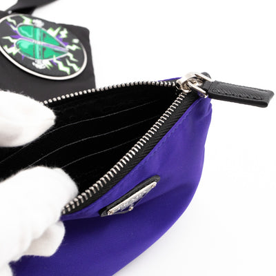 Lanyard Double Pouch Violet & Black Tessuto Nylon