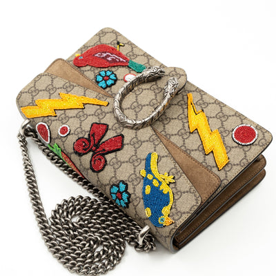 Dionysus Small GG Supreme Embroidered Birds