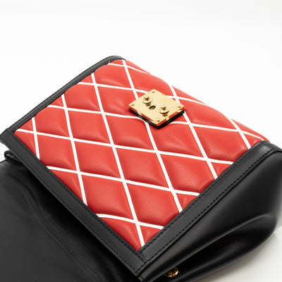 Malletage Pochette Flap Bag Red Leather