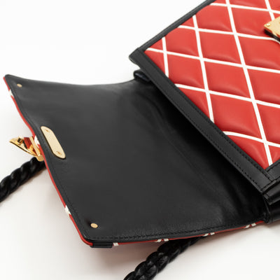 Malletage Pochette Flap Bag Red Leather
