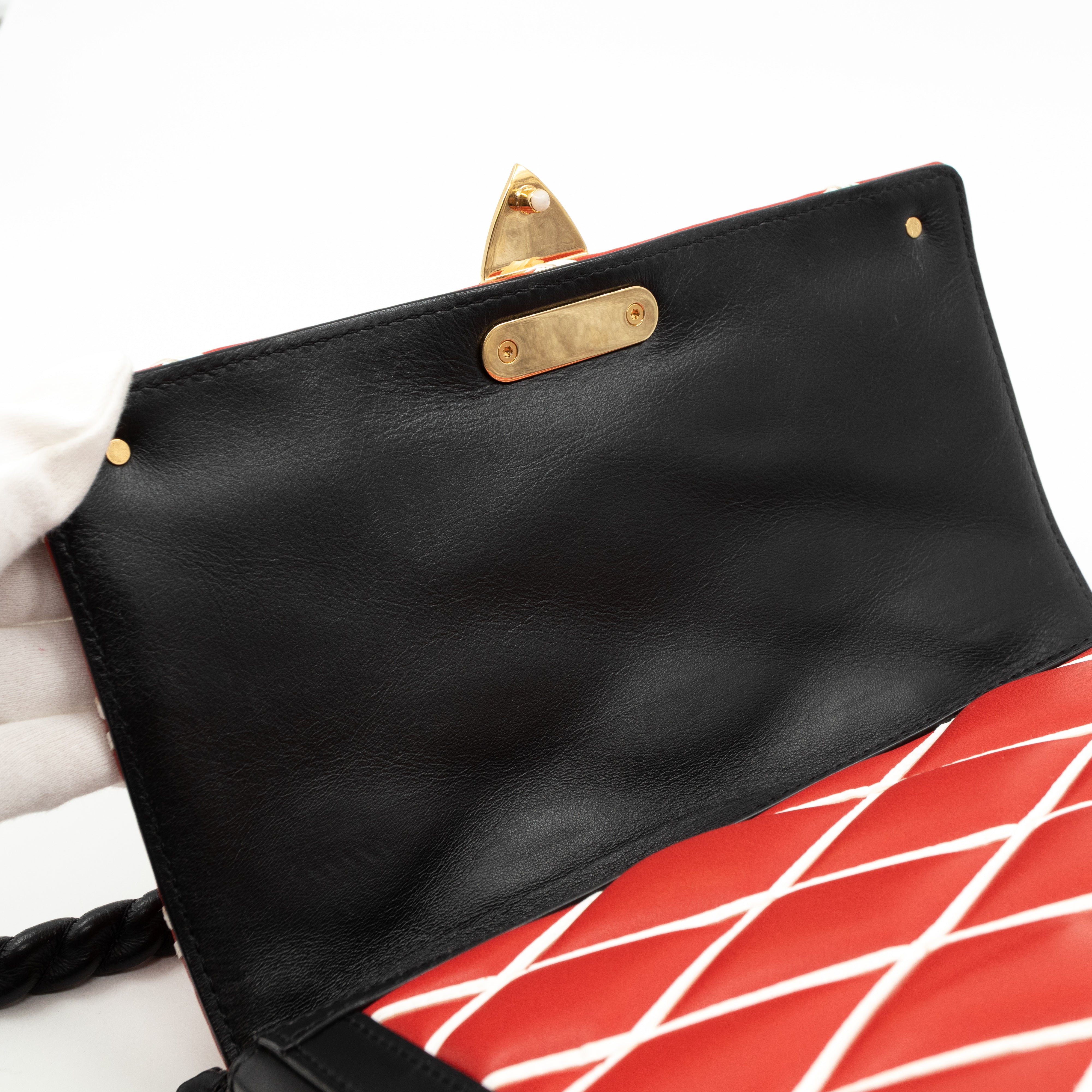 Malletage Pochette Flap Bag Red Leather