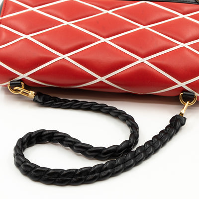 Malletage Pochette Flap Bag Red Leather