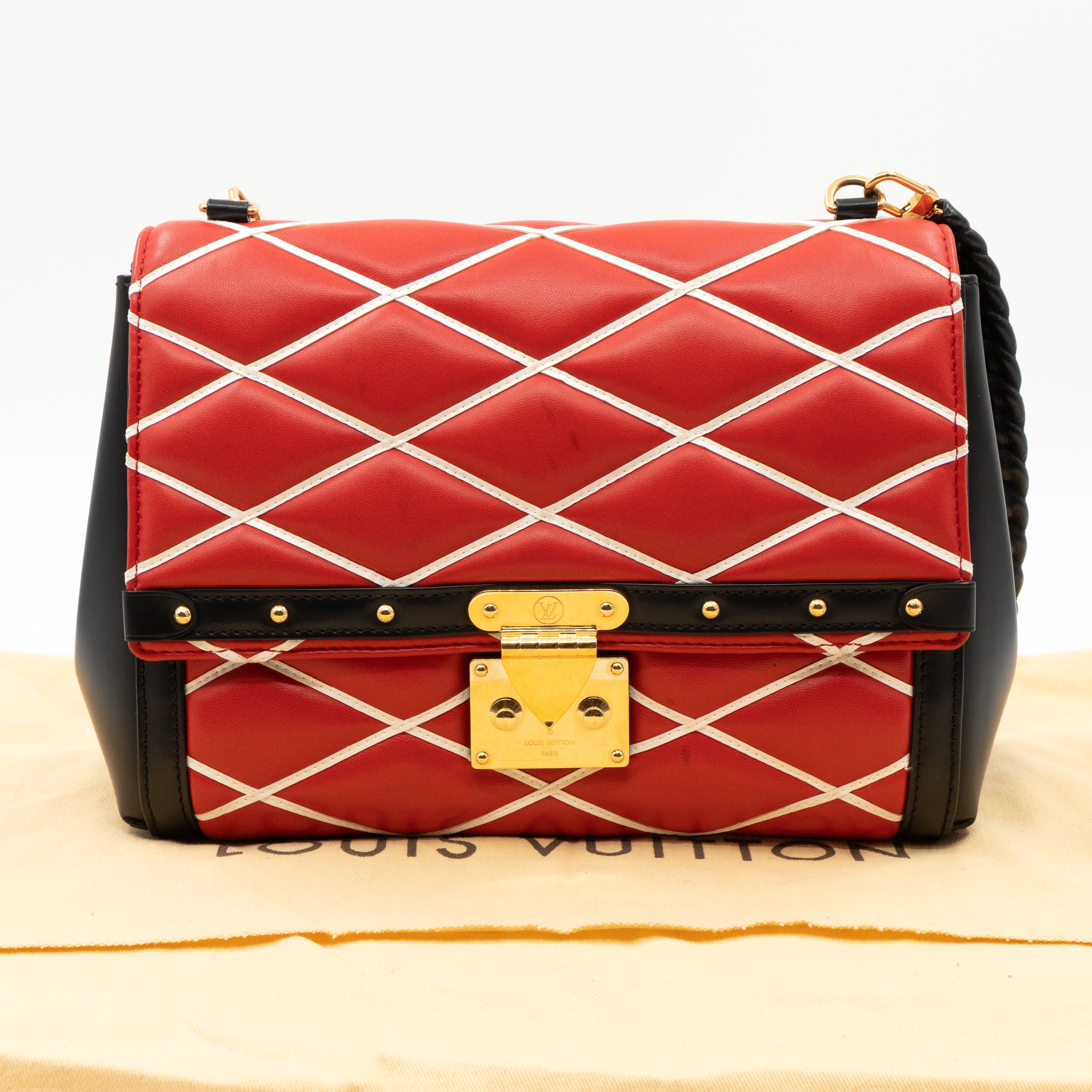 Malletage Pochette Flap Bag Red Leather