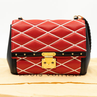 Malletage Pochette Flap Bag Red Leather
