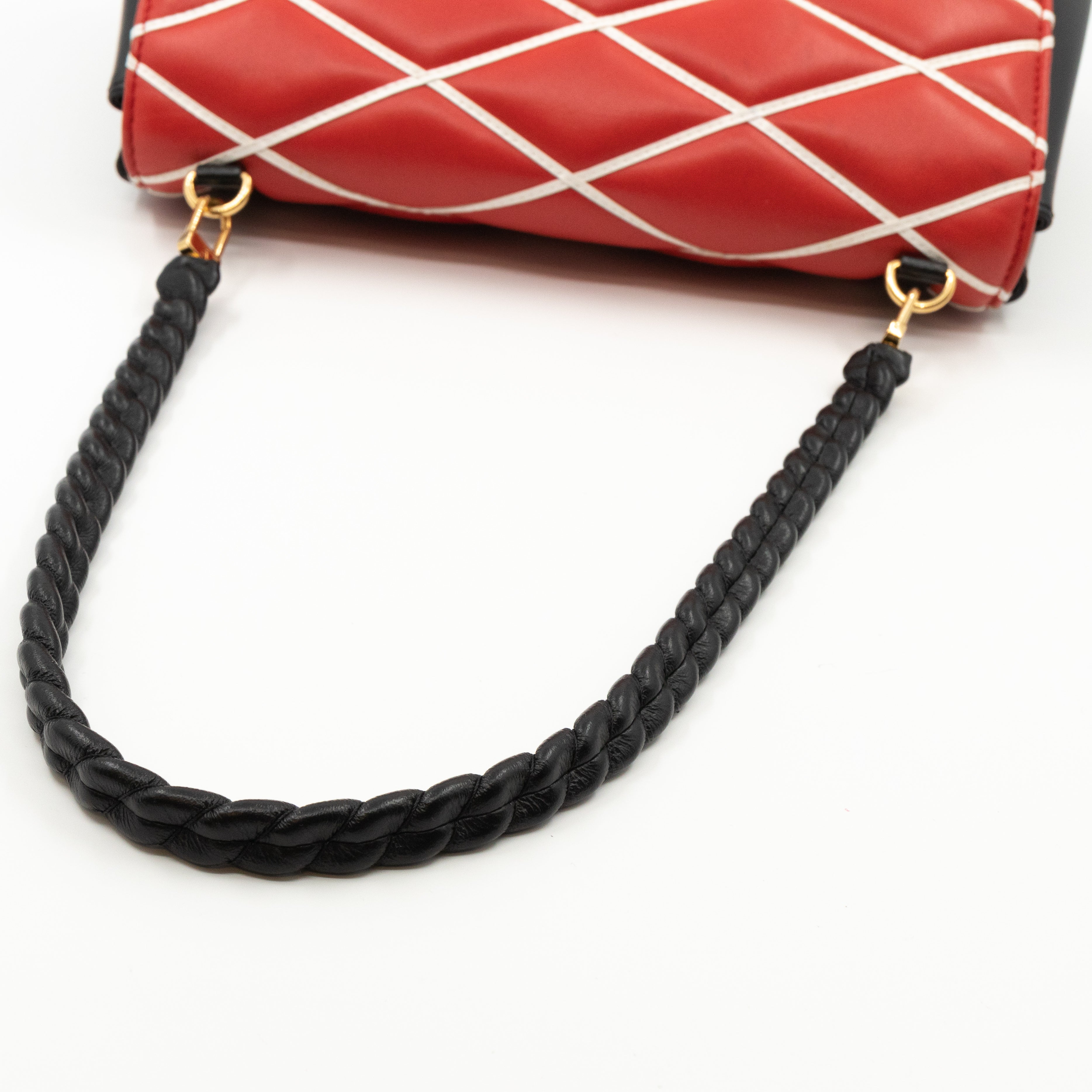 Malletage Pochette Flap Bag Red Leather