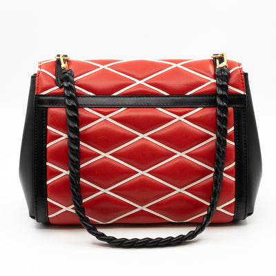 Malletage Pochette Flap Bag Red Leather