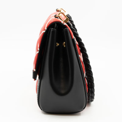 Malletage Pochette Flap Bag Red Leather