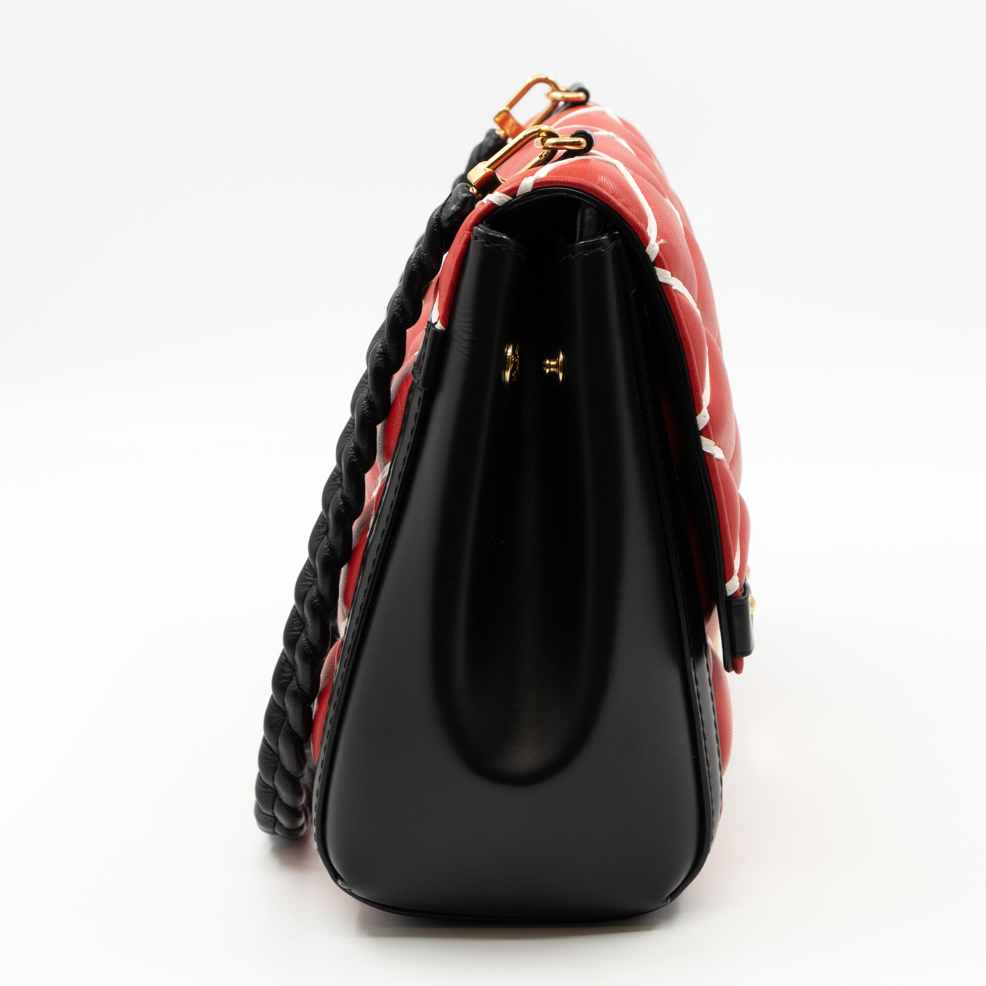 Malletage Pochette Flap Bag Red Leather