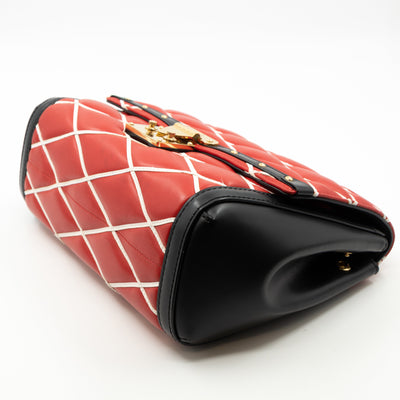 Malletage Pochette Flap Bag Red Leather
