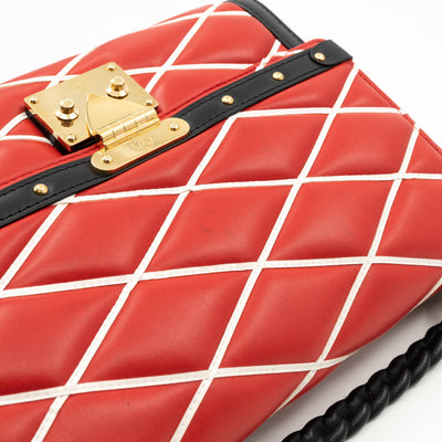 Malletage Pochette Flap Bag Red Leather