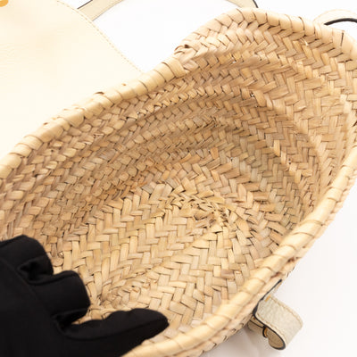Small Marcie Wicker Straw Basket White