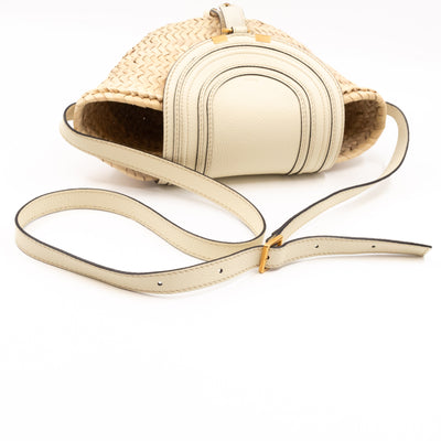 Small Marcie Wicker Straw Basket White