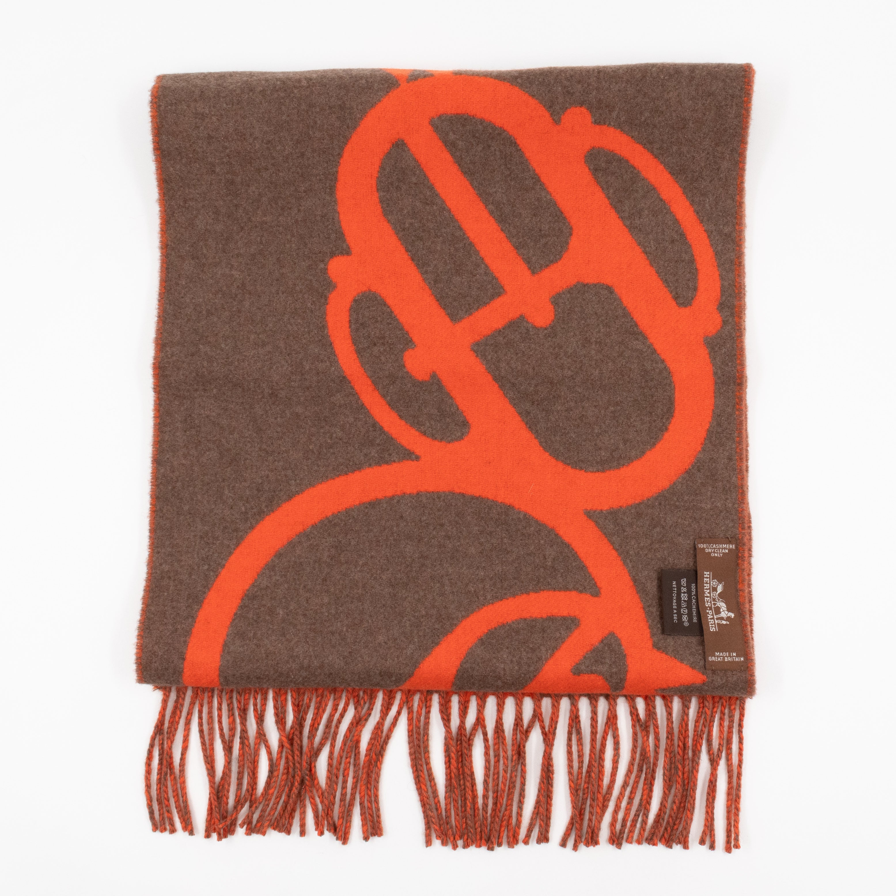 Boucles et Camails Muffler Cashmere Scarf Corail Écorce