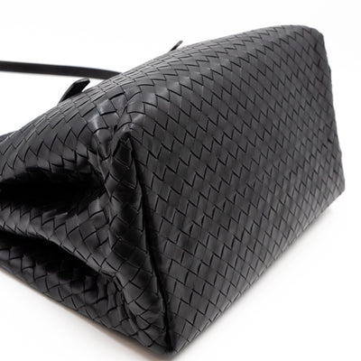 Roma Small Intrecciato Black Leather