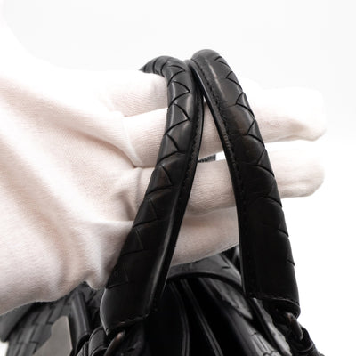 Roma Small Intrecciato Black Leather