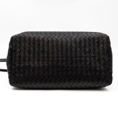Roma Small Intrecciato Black Leather