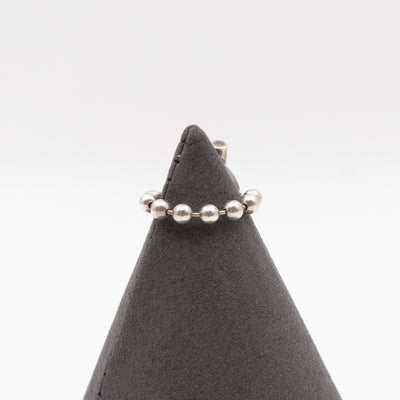 Boule Bead Toggle Striped Ring 925 Silver