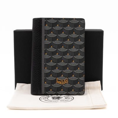 Etendard 8CC Wallet Steel Grey Scale Canvas & Black Leather