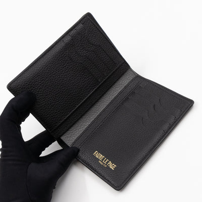 Etendard 8CC Wallet Steel Grey Scale Canvas & Black Leather
