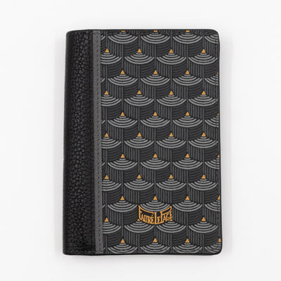 Etendard 8CC Wallet Steel Grey Scale Canvas & Black Leather