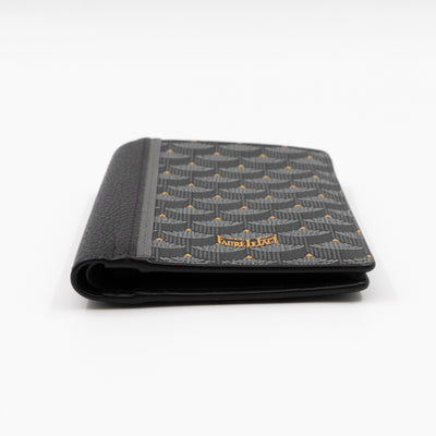 Etendard 8CC Wallet Steel Grey Scale Canvas & Black Leather
