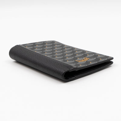 Etendard 8CC Wallet Steel Grey Scale Canvas & Black Leather