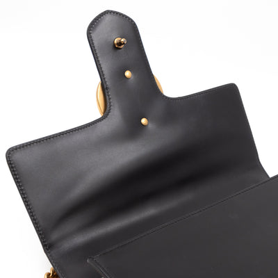 GG Marmont Heart Large Shoulder Bag Black Leather