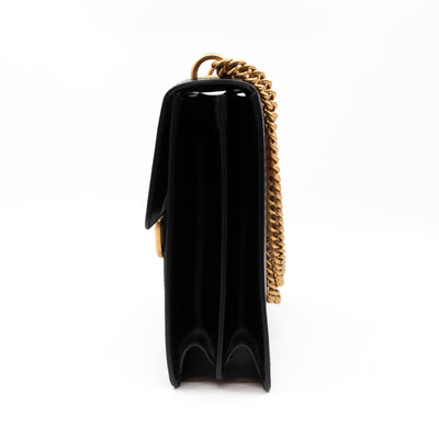 GG Marmont Heart Large Shoulder Bag Black Leather