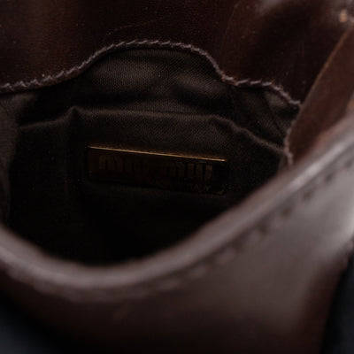 Studded Crossbody Phone Bag Brown Leather
