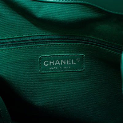 Up In The Air Tote Green Perforated Leather