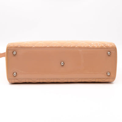 Lady Dior Large Light Beige Patent Leather