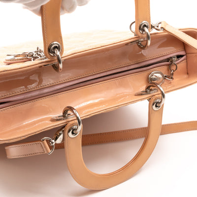 Lady Dior Large Light Beige Patent Leather