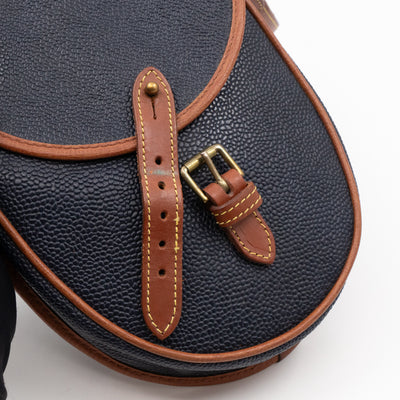 Vintage Crossbody Bag Blue Leather