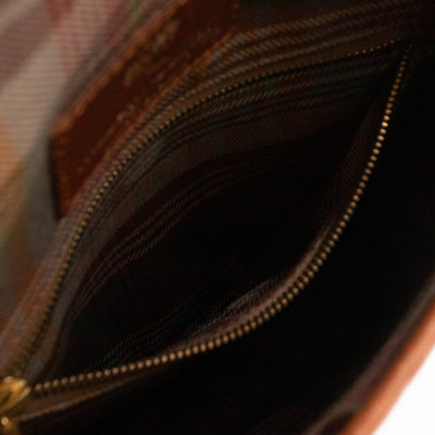 Vintage Crossbody Bag Blue Leather