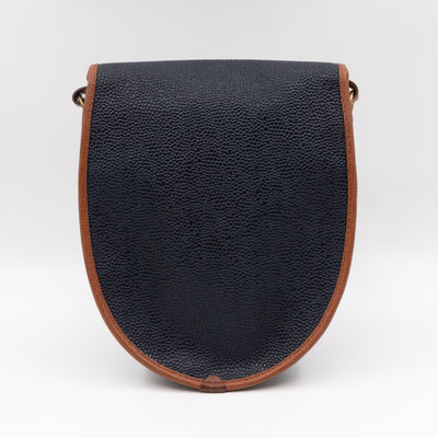 Vintage Crossbody Bag Blue Leather