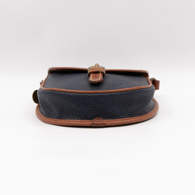 Vintage Crossbody Bag Blue Leather