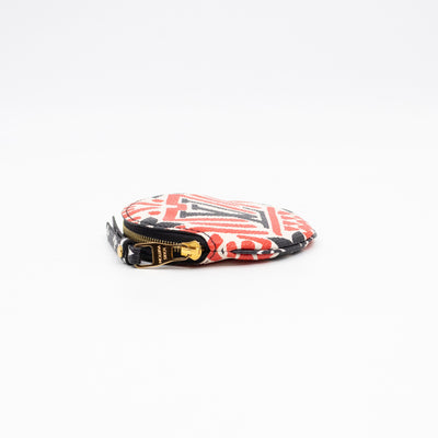 Round Coin Purse Crafty Cream & Red