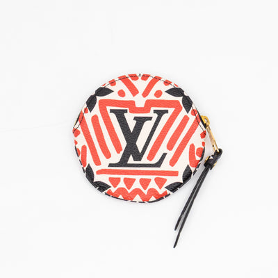 Round Coin Purse Crafty Cream & Red
