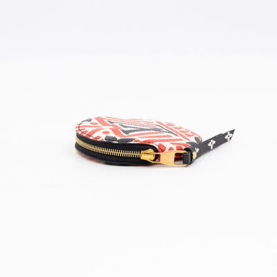 Round Coin Purse Crafty Cream & Red