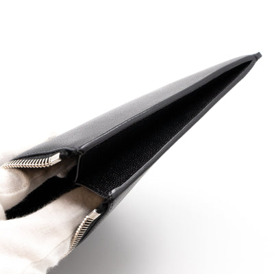 Folio Clutch Black Grained Leather