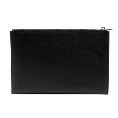 Folio Clutch Black Grained Leather