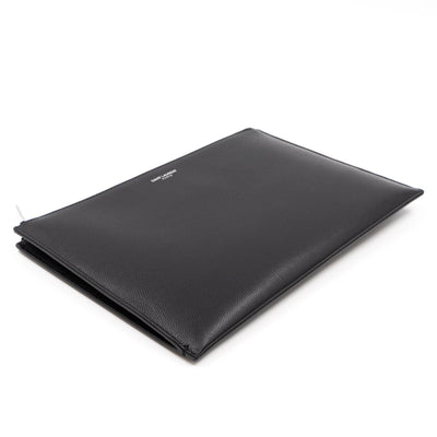 Folio Clutch Black Grained Leather