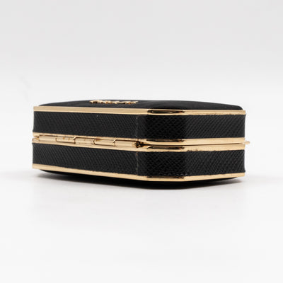 Vanity Case Black Nylon Saffiano Leather