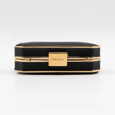 Vanity Case Black Nylon Saffiano Leather