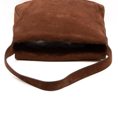 Double Flap Hobo Bag Brown Scamosciato Suede