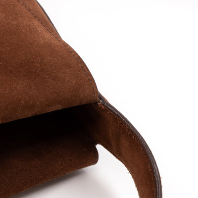 Double Flap Hobo Bag Brown Scamosciato Suede
