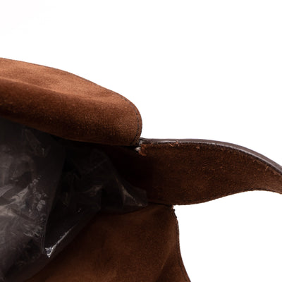 Double Flap Hobo Bag Brown Scamosciato Suede